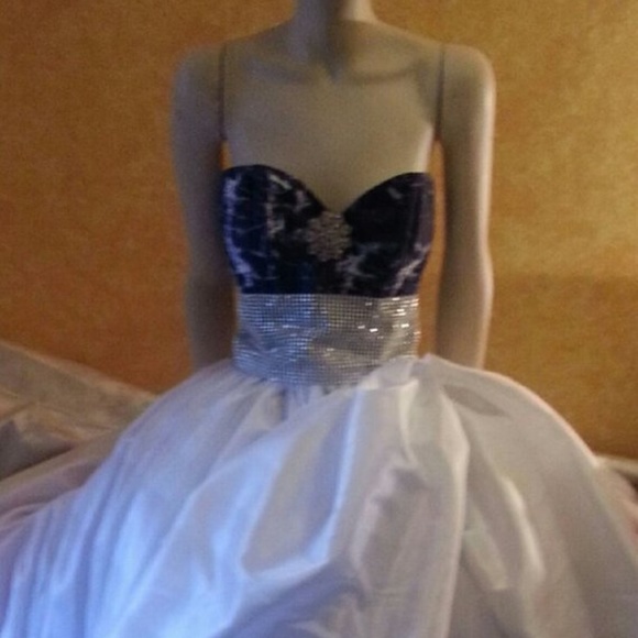 Denim & Diamonds Tie Dye Corset Wedding Ballgown